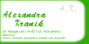 alexandra kranik business card